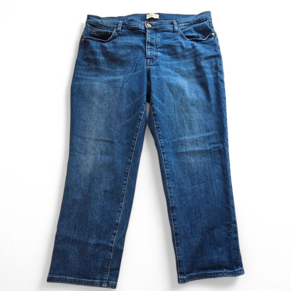 Loft Outlet Womens Button Fly Blue Denim Boyfrniend Jeans Size 14 - Picture 3 of 10